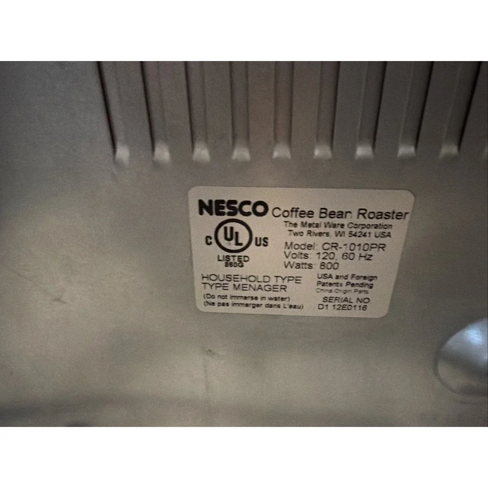 NESCO CR-1010 Coffee Bean Roaster for parts not working
